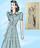 Marian Martin 9405: 1940s Misses WWII Day Dress Sz 33 B Vintage Sewing Pattern