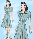 Marian Martin 9405: 1940s Misses WWII Day Dress Sz 33 B Vintage Sewing Pattern