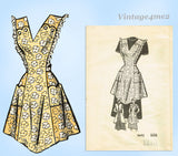 Marian Martin 9492: 1940s Uncut Misses Full Bib Apron Sz SM Vintage Sewing Pattern