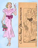 Anne Adams 2587: 1930s Misses Graduation Dress Size 30 B Vintage Sewing Pattern