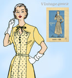 Anne Adams 4552: 1950s Stylish Misses Keyhole Dress Sz 36 B Vintage Sewing Pattern