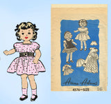 Anne Adams 4576: 1950s Cute 16 Inch Doll Clothes Set Vintage Sewing Pattern