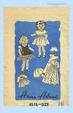 Anne Adams 4576: 1950s Cute 16 Inch Doll Clothes Set Vintage Sewing Pattern