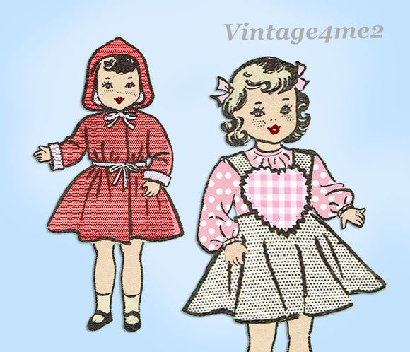 1950s Original Vintage Anne Adams Sewing Pattern 4593 14inch Doll Clothes Set