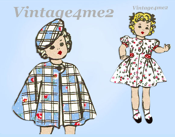 Anne Adams 4600: 1940s Cute 20 Inch Doll Clothes Set Vintage Sewing Pattern