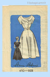 Anne Adams 4712: 1950s Charming Misses Day Dress Sz 38 B Vintage Sewing Pattern