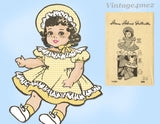 Anne Adams 4783: 1950s Cute 18 Inch Baby Doll Clothes Set Vintage Sewing Pattern