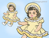 Anne Adams 4783: 1950s Cute 18 Inch Baby Doll Clothes Set Vintage Sewing Pattern