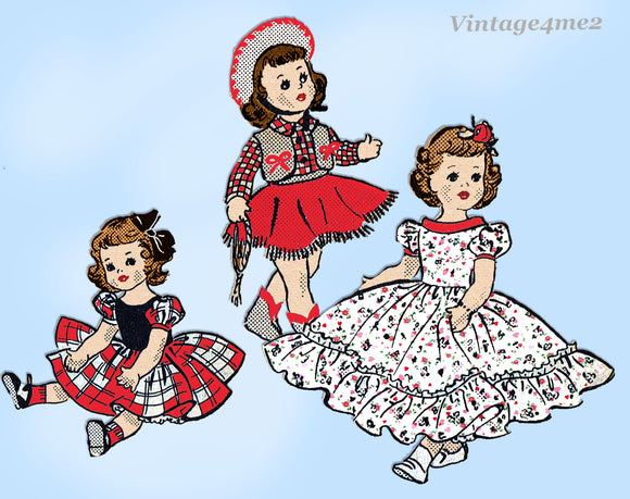 Anne Adams 4895: 1950s Uncut 22 Inch Doll Clothes Set Vintage Sewing Pattern