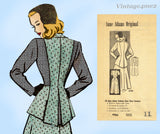 1940s Vintage Anne Adams Sewing Pattern 4906 Misses Peplum Suit Sz 11  UNCUT