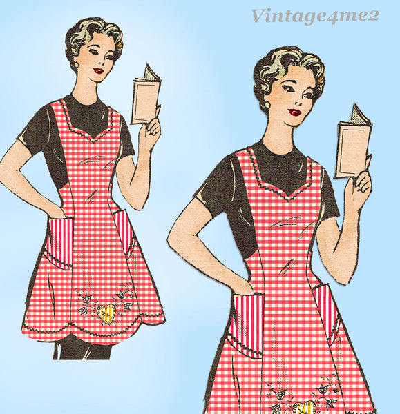 1950s Vintage Anne Adams Sewing Pattern 4950 Uncut Misses Apron Sz 36 to 38 B