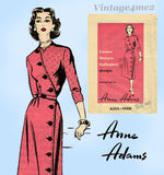 1950s Vintage Anne Adams Sewing Pattern A515 Uncut Misses Designer Dress 32 B