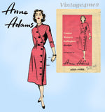 1950s Vintage Anne Adams Sewing Pattern A515 Uncut Misses Designer Dress 32 B