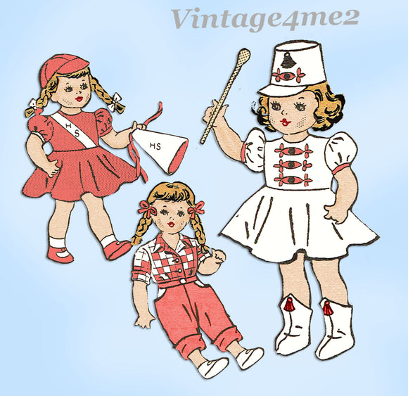 Anne Adams T-4924: 1940s Uncut 22 Inch Doll Clothes Set Vintage Sewing Pattern