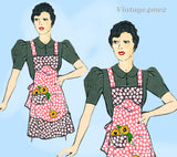 1930s Vintage Alice Brooks Sewing Pattern 5800 Uncut Misses Applique Apron Fits All