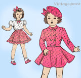 1940s Vintage Advance Sewing Pattern 4421 Charming 25 Inch Doll Clothes Set