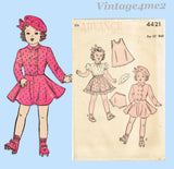 1940s Vintage Advance Sewing Pattern 4421 Charming 25 Inch Doll Clothes Set