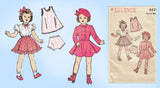 1940s Vintage Advance Sewing Pattern 4421 Charming 25 Inch Doll Clothes Set