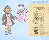 1940s Vintage American Weekly Sewing Pattern 3839 Cute 22in Doll Clothes Set