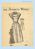 1950s Vintage American Weekly Sewing Pattern 3876 Pretty Misses Dress Sz 32 B