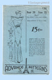 Advance 1181: 1930s Rare Misses Evening Gown Sz 38 B Vintage Sewing Pattern