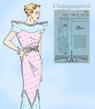 Advance 1181: 1930s Rare Misses Evening Gown Sz 38 B Vintage Sewing Pattern