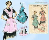 1940s Vintage Advance Sewing Pattern 5286 Misses Full or Half Apron Med