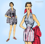 Advance 6428: 1950s Misses Halter Top & Shorts Sz 35 B Vintage Sewing Pattern