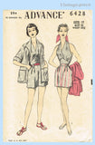 Advance 6428: 1950s Misses Halter Top & Shorts Sz 35 B Vintage Sewing Pattern