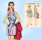 Advance 6428: 1950s Misses Halter Top & Shorts Sz 35 B Vintage Sewing Pattern