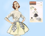 1950s Vintage Butterick Sewing Pattern 7143 Easy Misses Hostess Apron Fits All