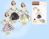 1950s Vintage Butterick Sewing Pattern 7143 Easy Misses Hostess Apron Fits All