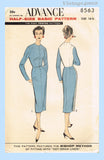 Advance 8563: 1950s Misses Basic Dress Size 37 Bust Vintage Sewing Pattern