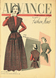 Digital Download Advance Fashion Flyer September 1948 Small 1940s Sewing Pattern Catalog