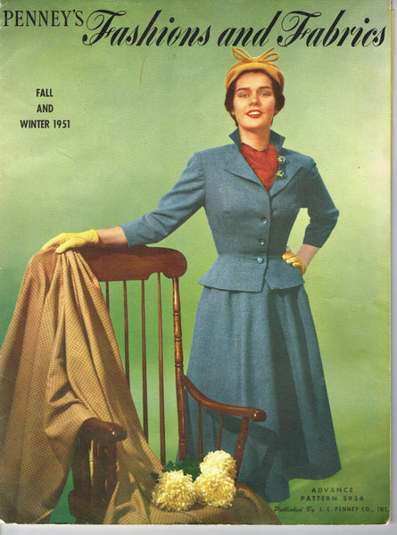 1950s Rare Vintage Advance JC Penny Winter 1951 Pattern Catalog 28pg Digital Download