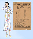 Butterick 3855: 1930s Uncut Misses Street Dress Size 38 B Vintage Sewing Pattern