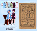 1930s Vintage Butterick Sewing Pattern 435 Rare 20 in Patsy Doll Clothes Set