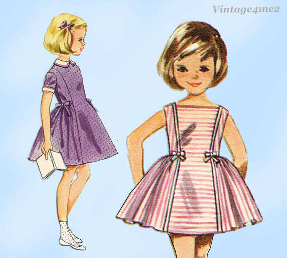 1960s Vintage Butterick Pattern 2194 Uncut Toddler Girls Princess Dress Sz 6