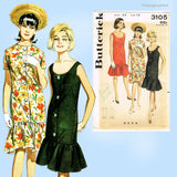 1960s Vintage Butterick Sewing Pattern 3105 Uncut Flounced Sheets Misses 34 Bust