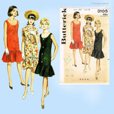 1960s Vintage Butterick Sewing Pattern 3105 Uncut Flounced Sheets Misses 34 Bust