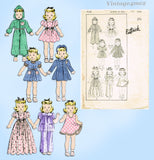 1930s Vintage Butterick Sewing Pattern 456 Sweet 14in Little Girl Doll Clothes Set