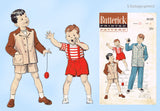 1950s Vintage Butterick Sewing Pattern 6035 Uncut Toddler Boys Suit Size 4