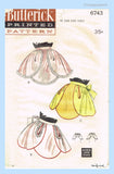 1950s Vintage Butterick Sewing Pattern 6743 Easy Misses Cocktail Apron Fits All