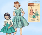 1950s Vintage Butterick Pattern 6865 Uncut Toddler Girls Jumper Dress Sz 4