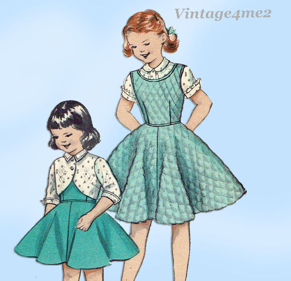 1950s Vintage Butterick Pattern 6865 Uncut Toddler Girls Jumper Dress Sz 4