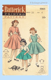 1950s Vintage Butterick Pattern 6865 Uncut Toddler Girls Jumper Dress Sz 4