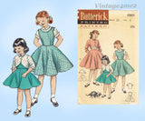 1950s Vintage Butterick Pattern 6865 Uncut Toddler Girls Jumper Dress Sz 4