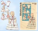 1960s Vintage Butterick Pattern 9196 Uncut Baby Doll Clothes Set 8-9 Inches