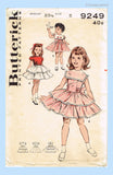 1950s Vintage Butterick Pattern 9249 Uncut Toddler Girls Party Dress Sz 5