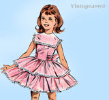 1950s Vintage Butterick Pattern 9249 Uncut Toddler Girls Party Dress Sz 5